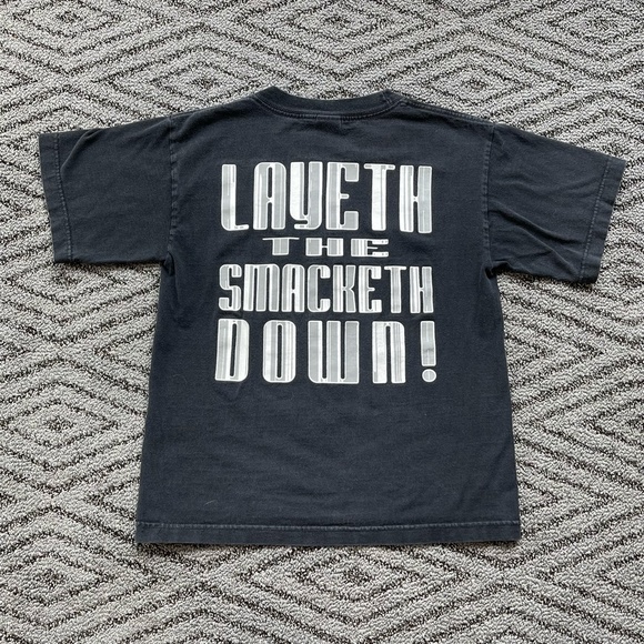 Vintage 2000 WWF The Rock Layeth The Smacketh Down! T-Shirt Size Youth Large - Picture 6 of 6